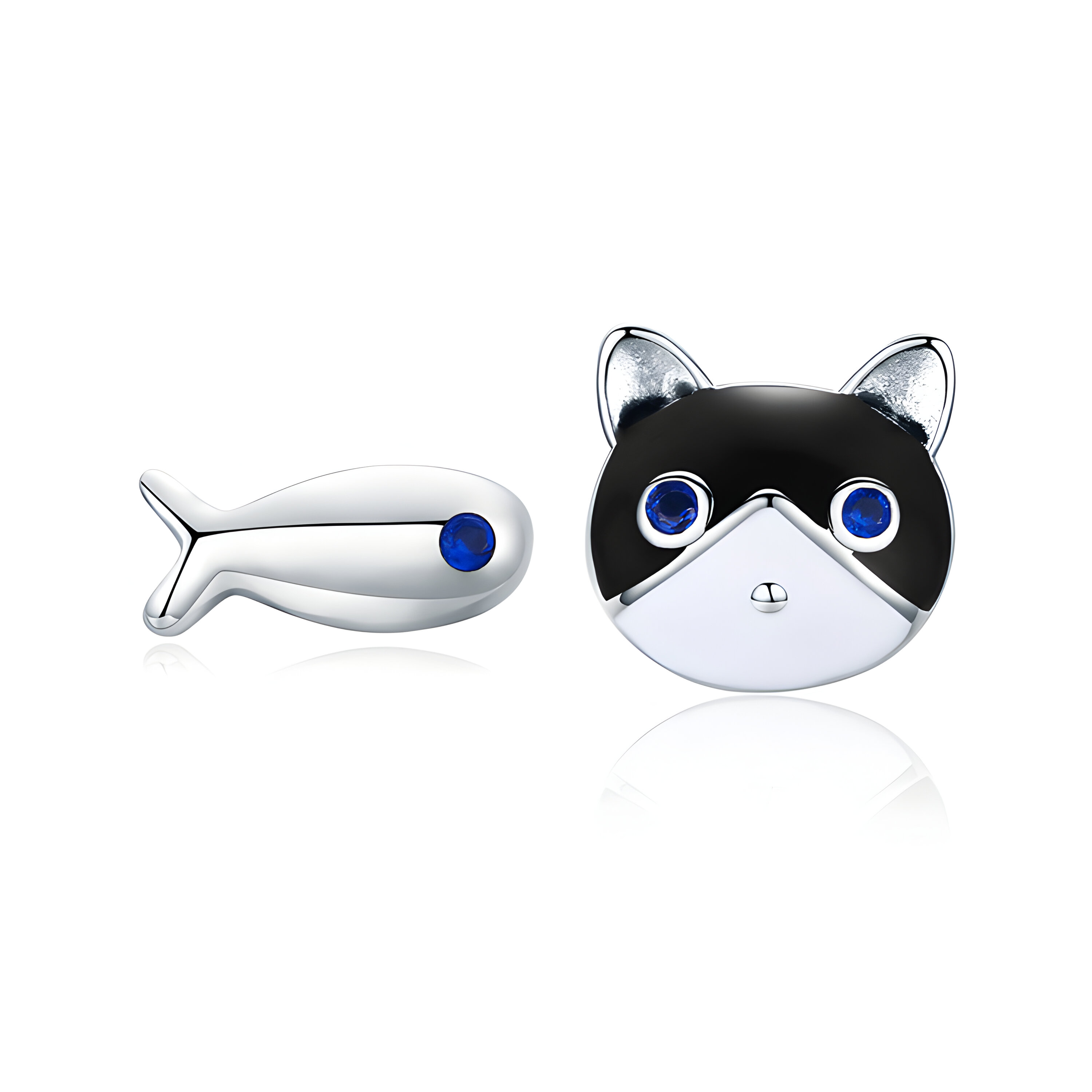 Broqueles De Gato Miow Kiki Season De Plata P 925 Zirconia
