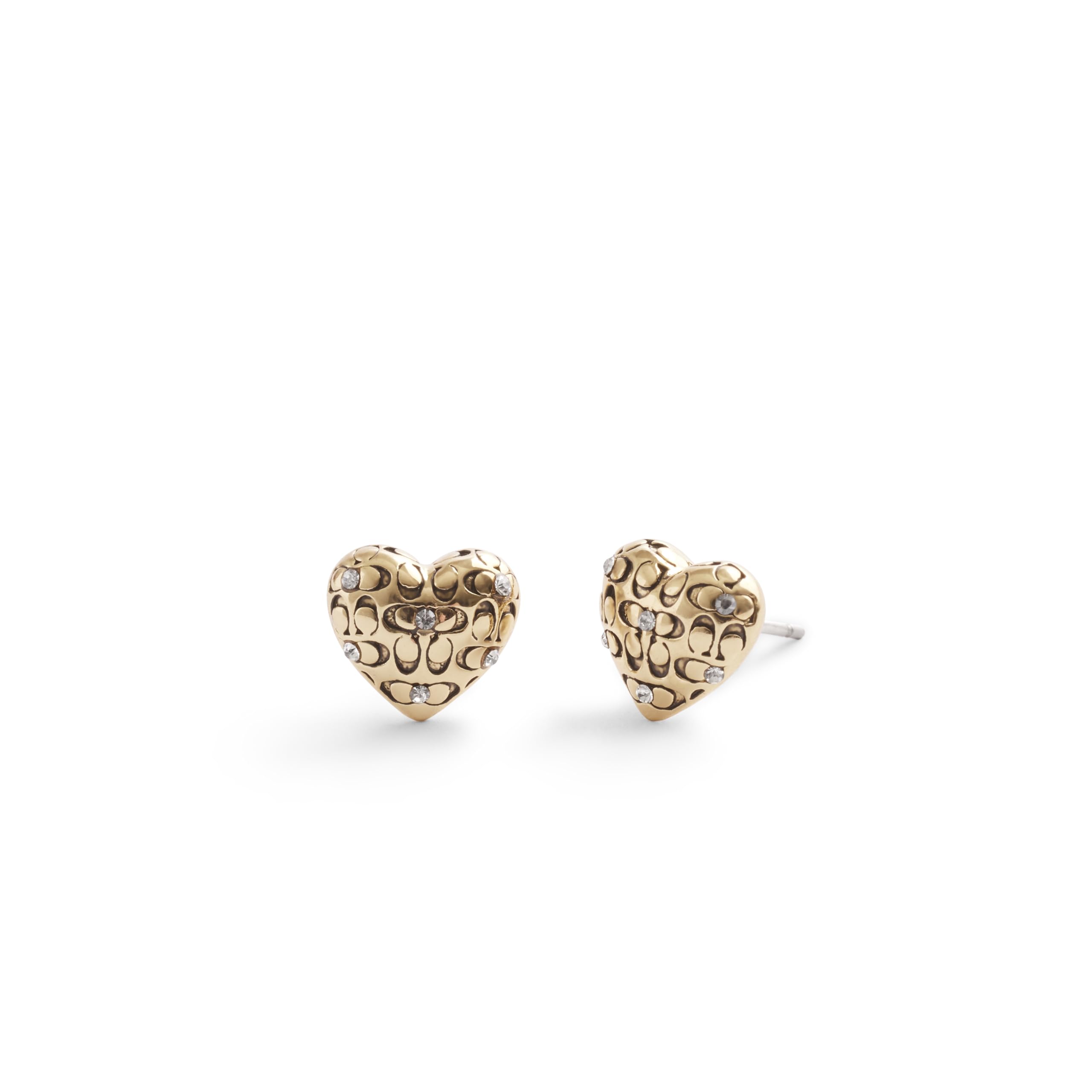 Foto 2 pulgar | Pendientes Con Forma De Corazón Acolchados Exclusivos De Coach Para Mujer - Venta Internacional.