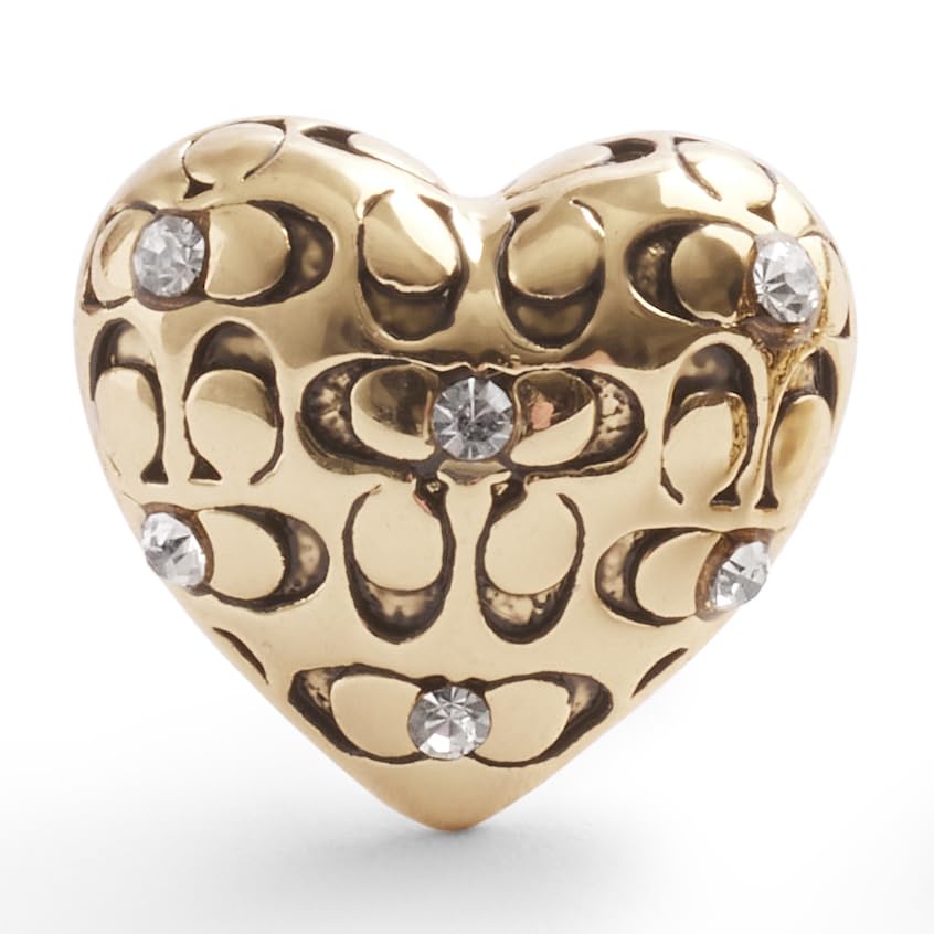 Foto 3 pulgar | Pendientes Con Forma De Corazón Acolchados Exclusivos De Coach Para Mujer - Venta Internacional.