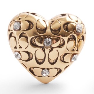 Foto 2 | Pendientes Con Forma De Corazón Acolchados Exclusivos De Coach Para Mujer - Venta Internacional.