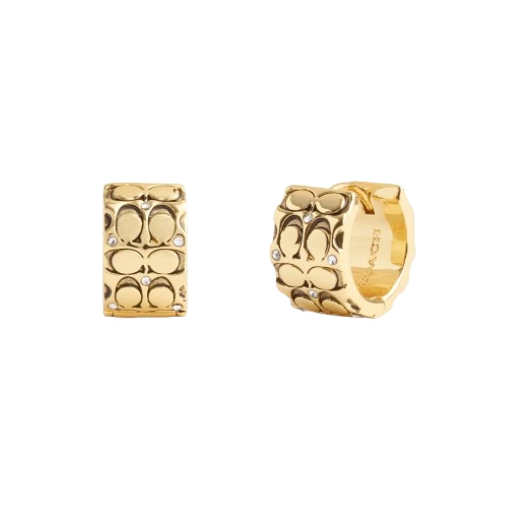 Pendientes Acolchados Exclusivos De Coach Para Mujer, En Latón - Venta Internacional.