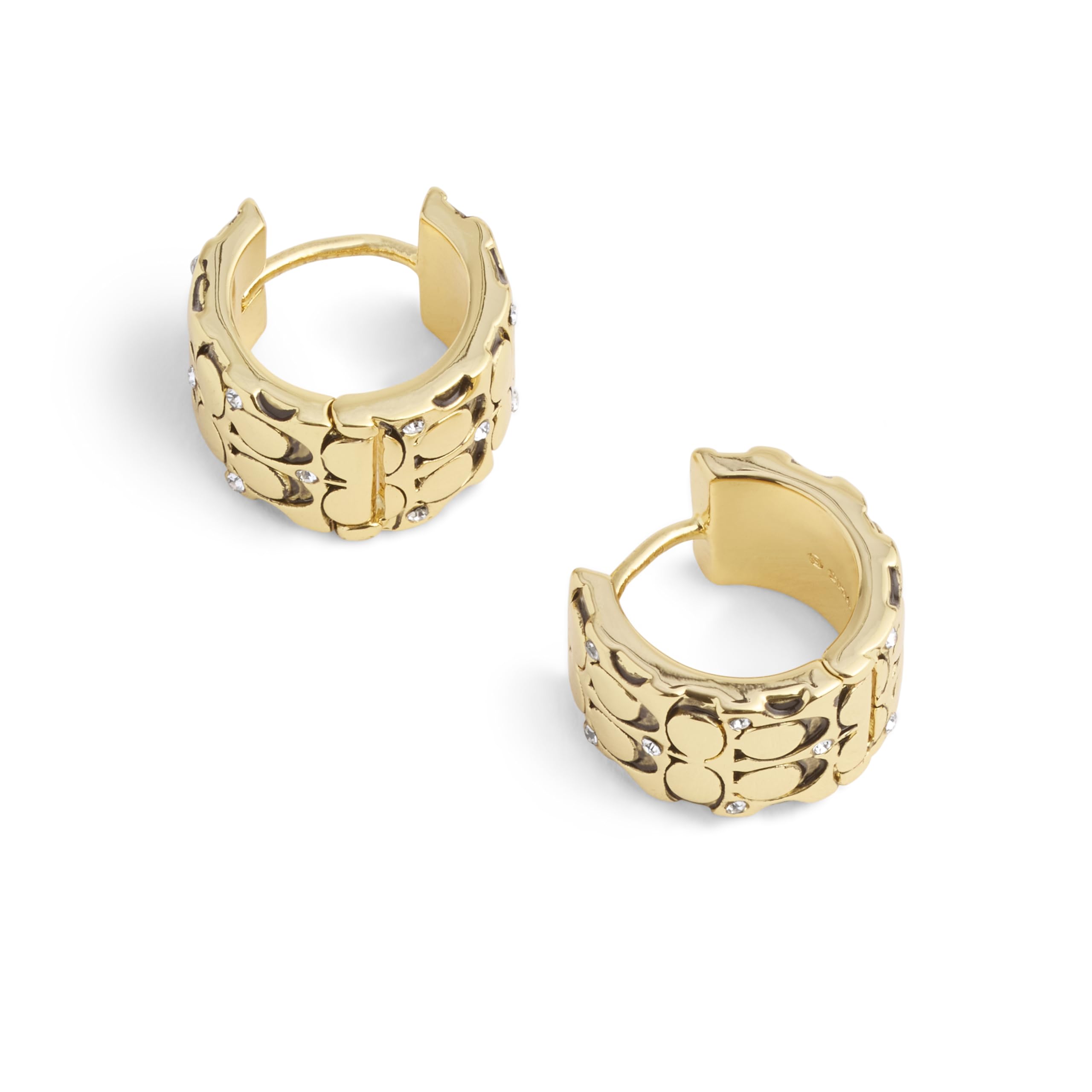 Foto 3 pulgar | Pendientes Acolchados Exclusivos De Coach Para Mujer, En Latón - Venta Internacional.