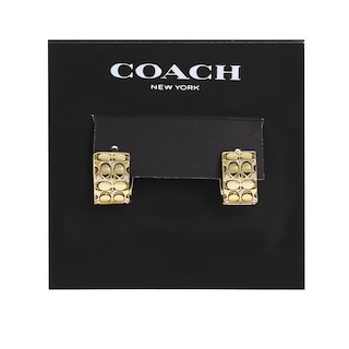 Foto 4 | Pendientes Acolchados Exclusivos De Coach Para Mujer, En Latón - Venta Internacional.