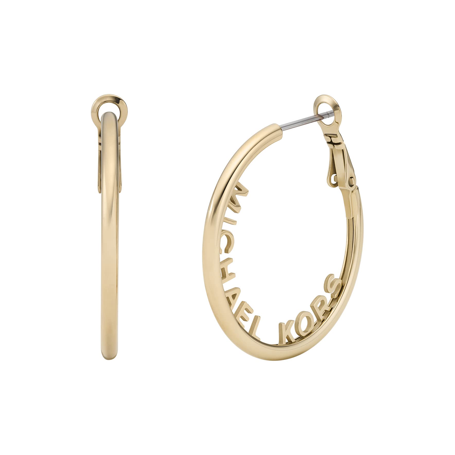 Foto 2 pulgar | Pendientes Michael Kors Mk Logo Hoop de Acero Inoxidable para Mujer - Venta Internacional