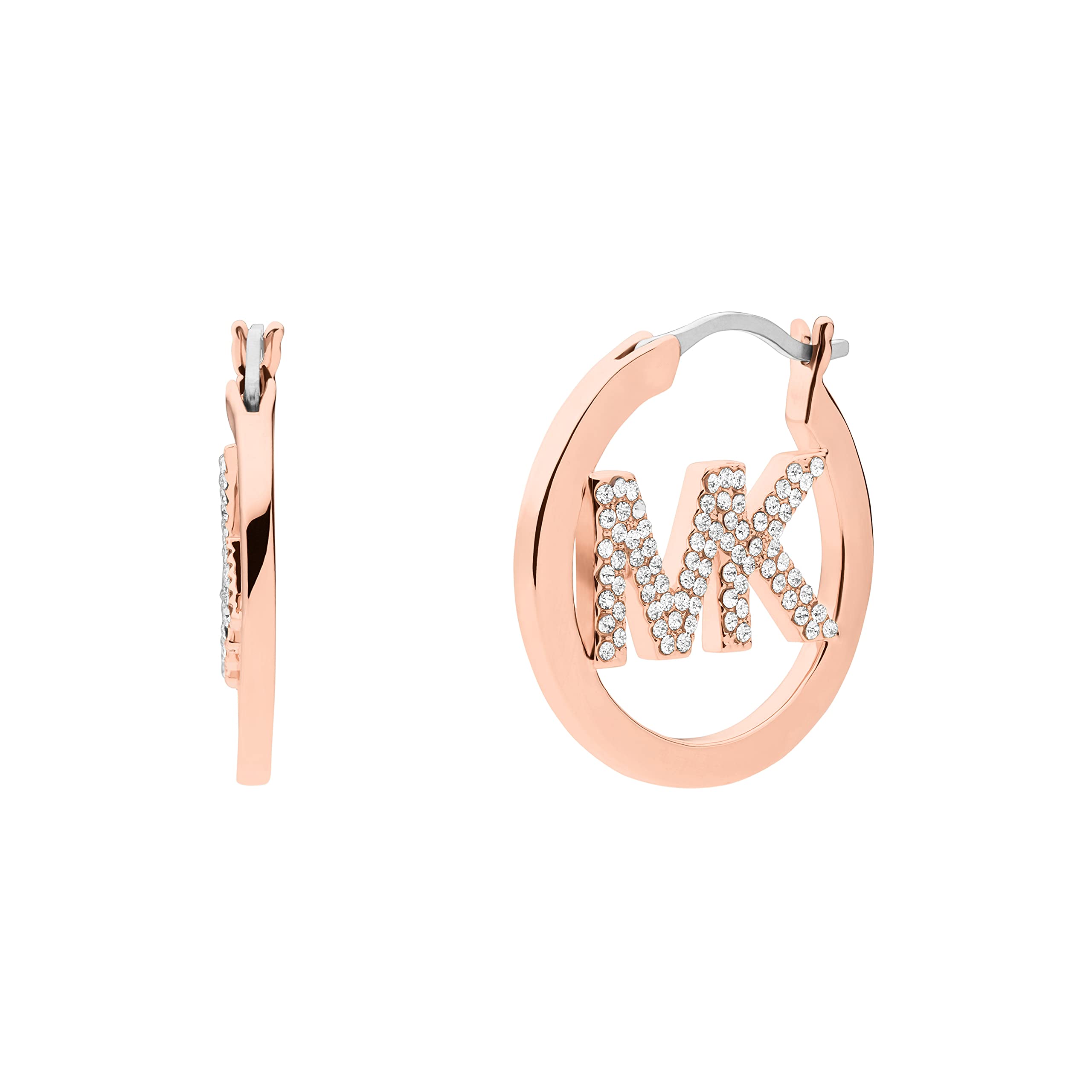 Foto 2 pulgar | Pendientes de Aro con El Logotipo Mk de Michael Kors en Latón con Pavé de Cristal - Venta Internacional
