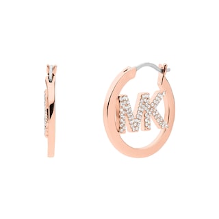 Foto 1 | Pendientes de Aro con El Logotipo Mk de Michael Kors en Latón con Pavé de Cristal - Venta Internacional