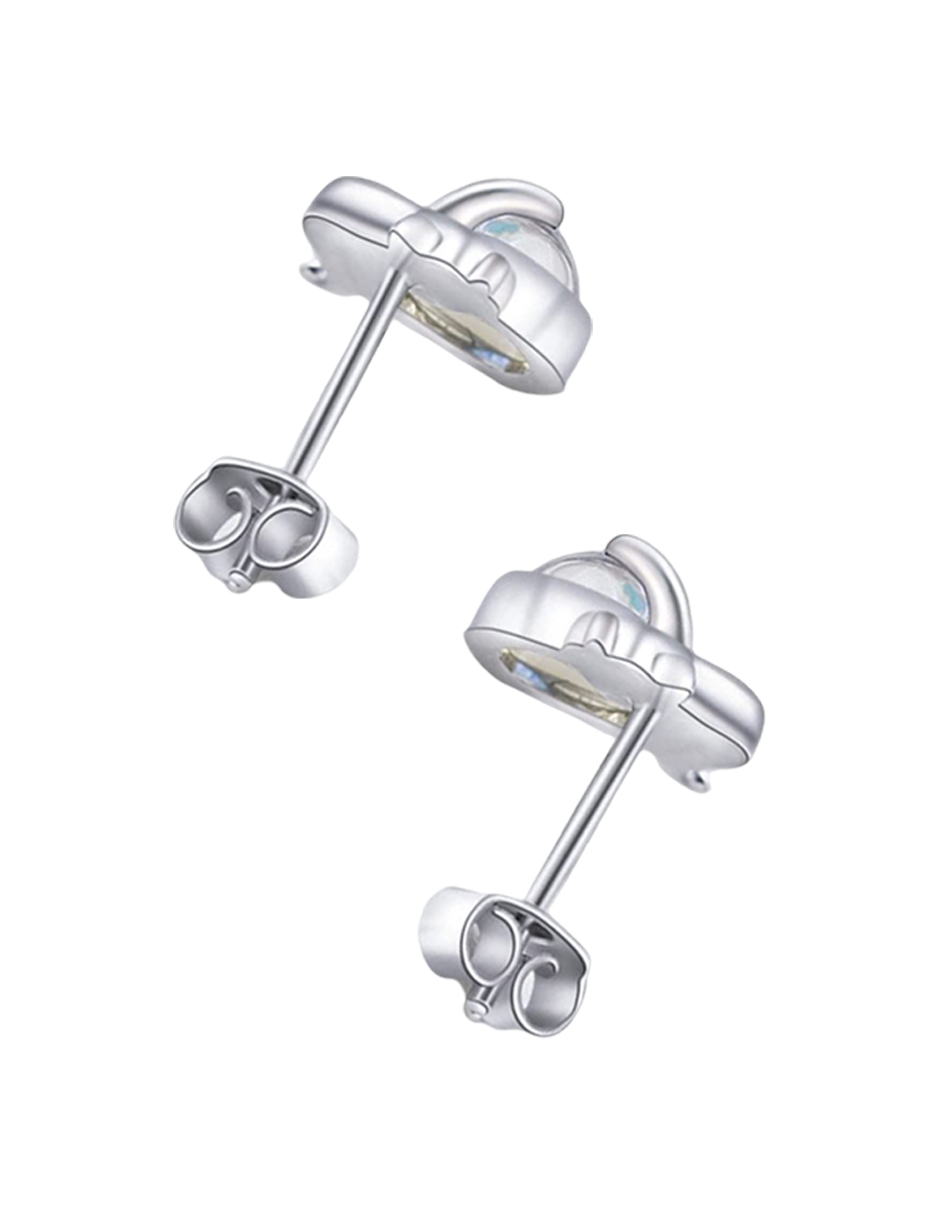 Foto 3 pulgar | Aretes Miow Cat Moonstone Plata .925