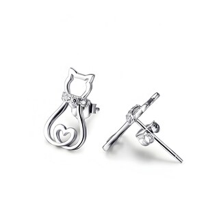 Foto 1 | Aretes Miow Sitting Cat Plata .925