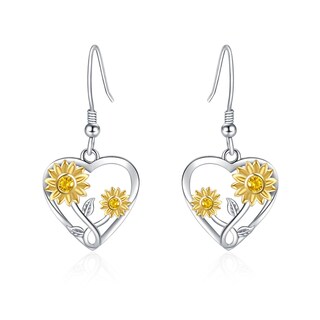 Foto 1 | Pendientes Hoops Sunflower De Plata 925 Para Mujer - Venta Internacional.