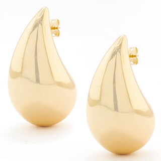 Foto 1 | Aretes De Gota Grandes Lisos The Golden Store Chapa De Oro De 18k