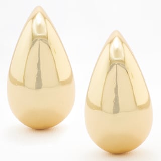 Foto 2 | Aretes De Gota Grandes Lisos The Golden Store Chapa De Oro De 18k