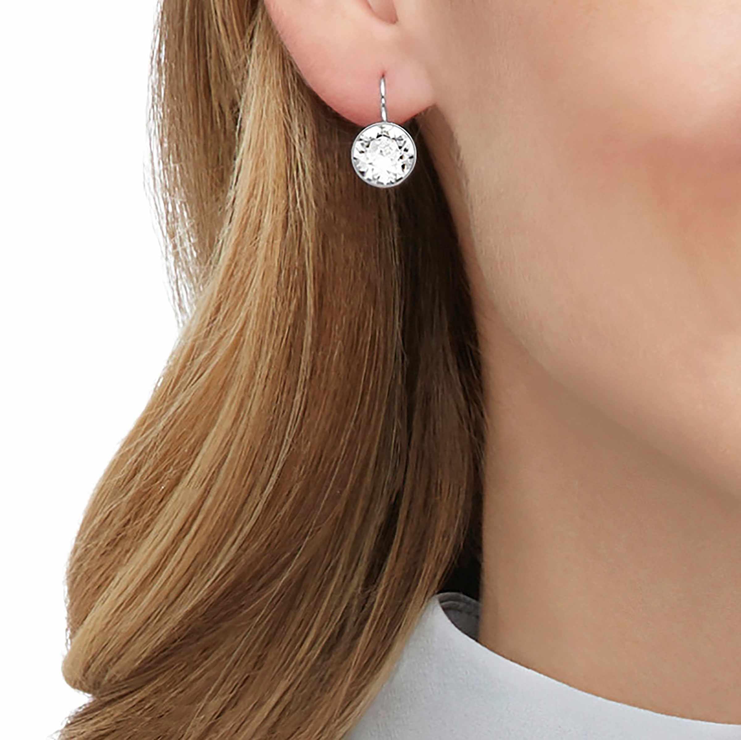 Foto 5 pulgar | Pendientes Swarovski Bella Circulares Con Cristales Transparentes Rodio - Venta Internacional.