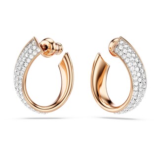 Foto 2 | Pendientes Tipo Argolla Swarovski Exist Pequeños Con Acabado En Tono Oro Blanco - Venta Internacional.