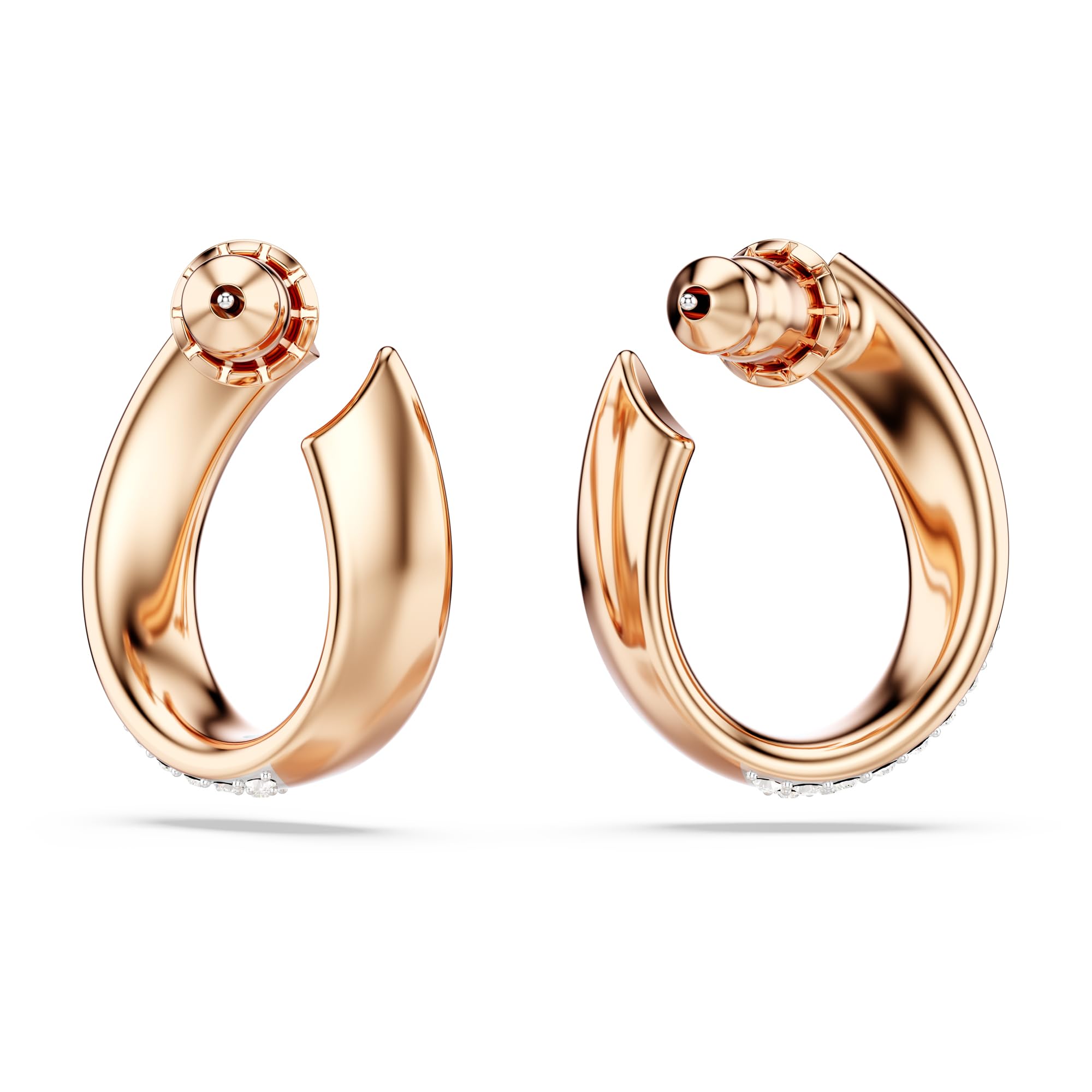 Foto 4 | Pendientes Tipo Argolla Swarovski Exist Pequeños Con Acabado En Tono Oro Blanco - Venta Internacional.