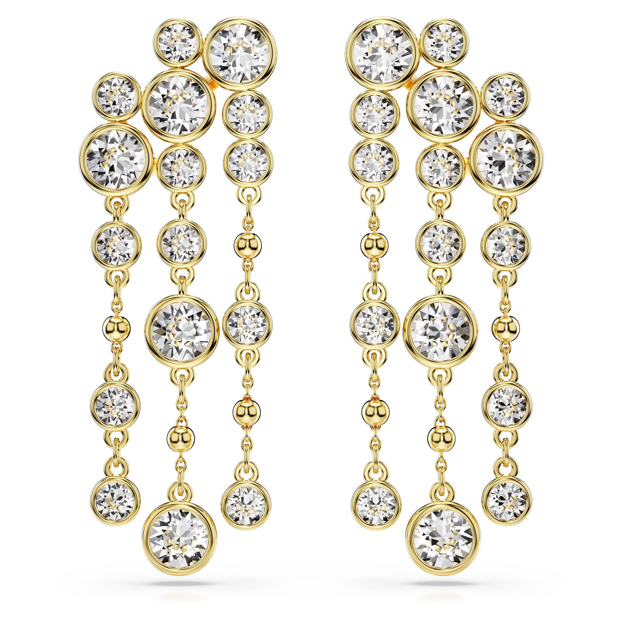 Foto 2 pulgar | Pendientes Tipo Candelabro Swarovski Imber Con Cristales Transparentes En Tono Dorado - Venta Internacional.