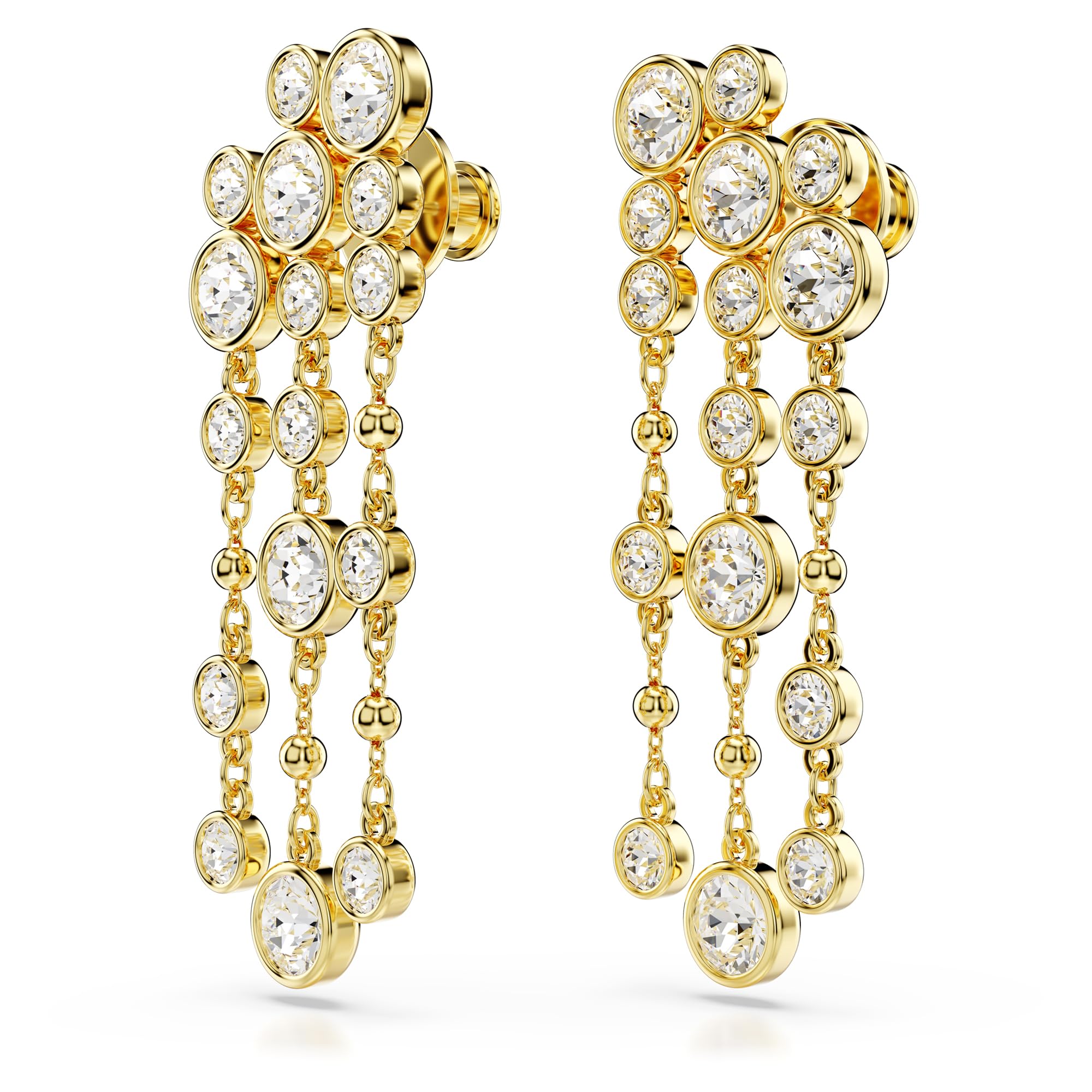 Foto 4 pulgar | Pendientes Tipo Candelabro Swarovski Imber Con Cristales Transparentes En Tono Dorado - Venta Internacional.