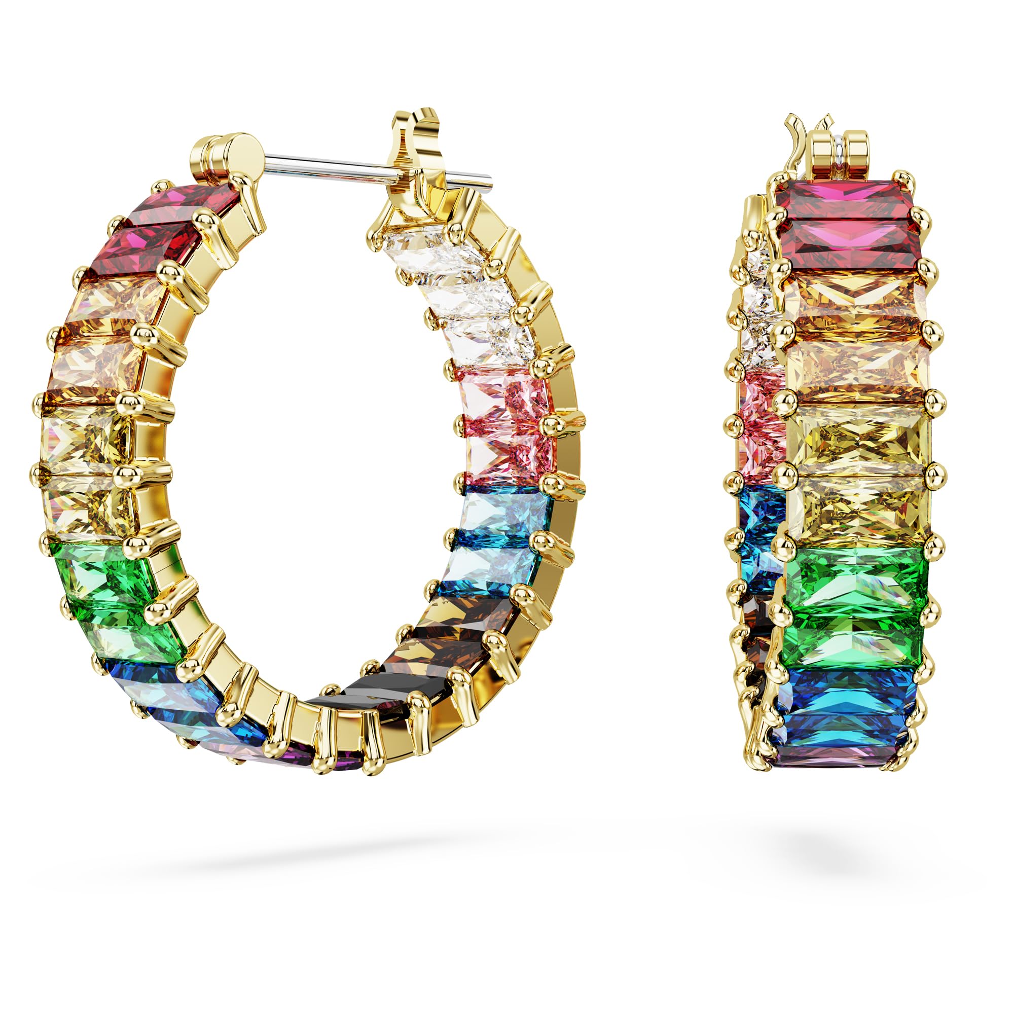 Foto 1 | Pendientes De Aro Swarovski Matrix Con Piedras Multicolores - Venta Internacional.