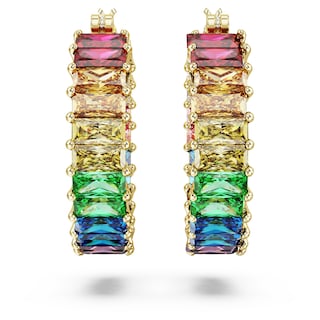 Foto 2 | Pendientes De Aro Swarovski Matrix Con Piedras Multicolores - Venta Internacional.