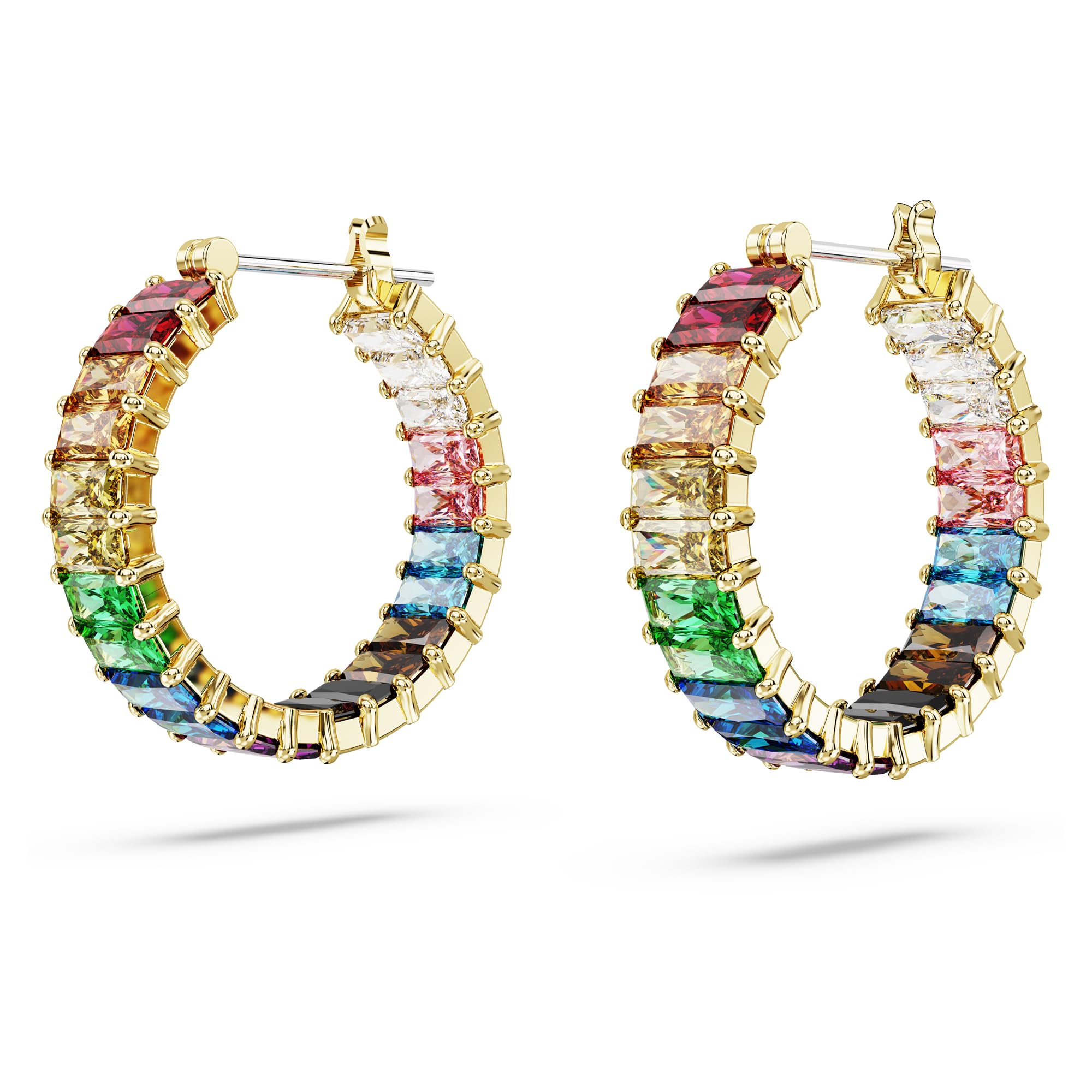 Foto 3 | Pendientes De Aro Swarovski Matrix Con Piedras Multicolores - Venta Internacional.