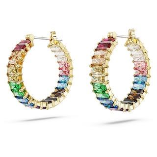 Foto 3 | Pendientes De Aro Swarovski Matrix Con Piedras Multicolores - Venta Internacional.