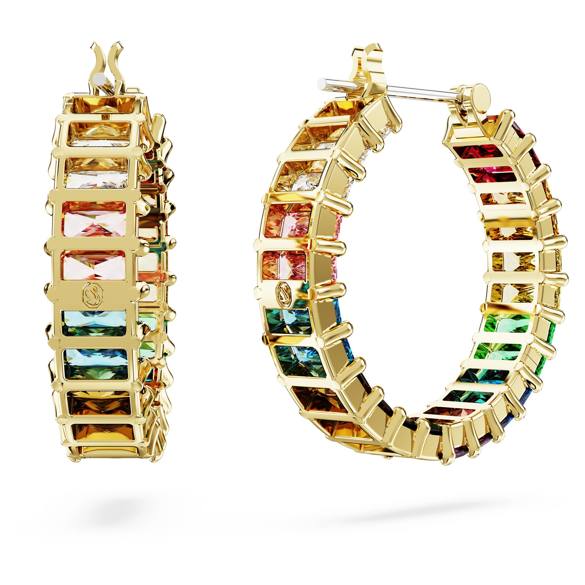 Foto 4 | Pendientes De Aro Swarovski Matrix Con Piedras Multicolores - Venta Internacional.