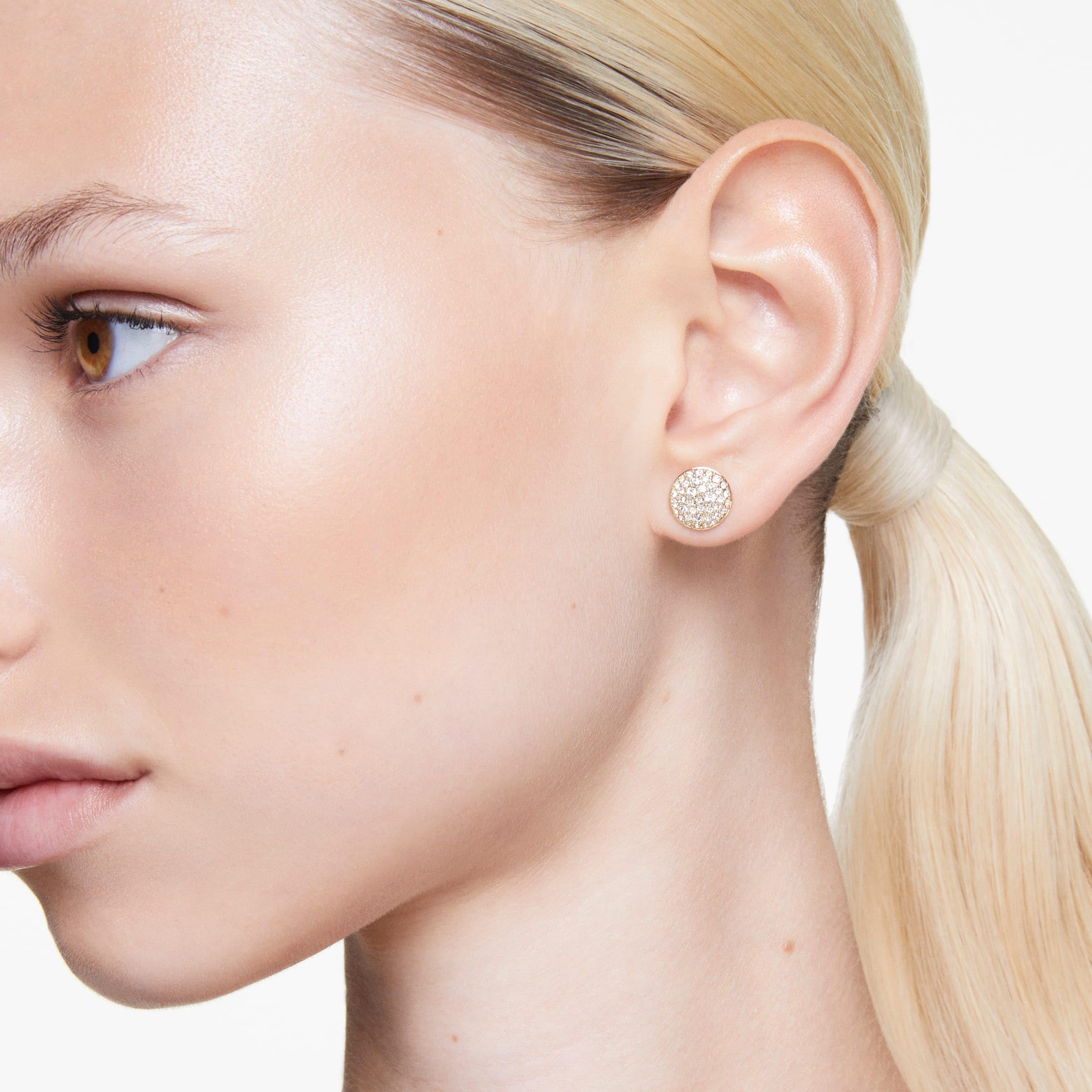 Foto 5 | Pendientes De Tuerca Swarovski Con Diseño Meteora Meteor, Tono Dorado - Venta Internacional.
