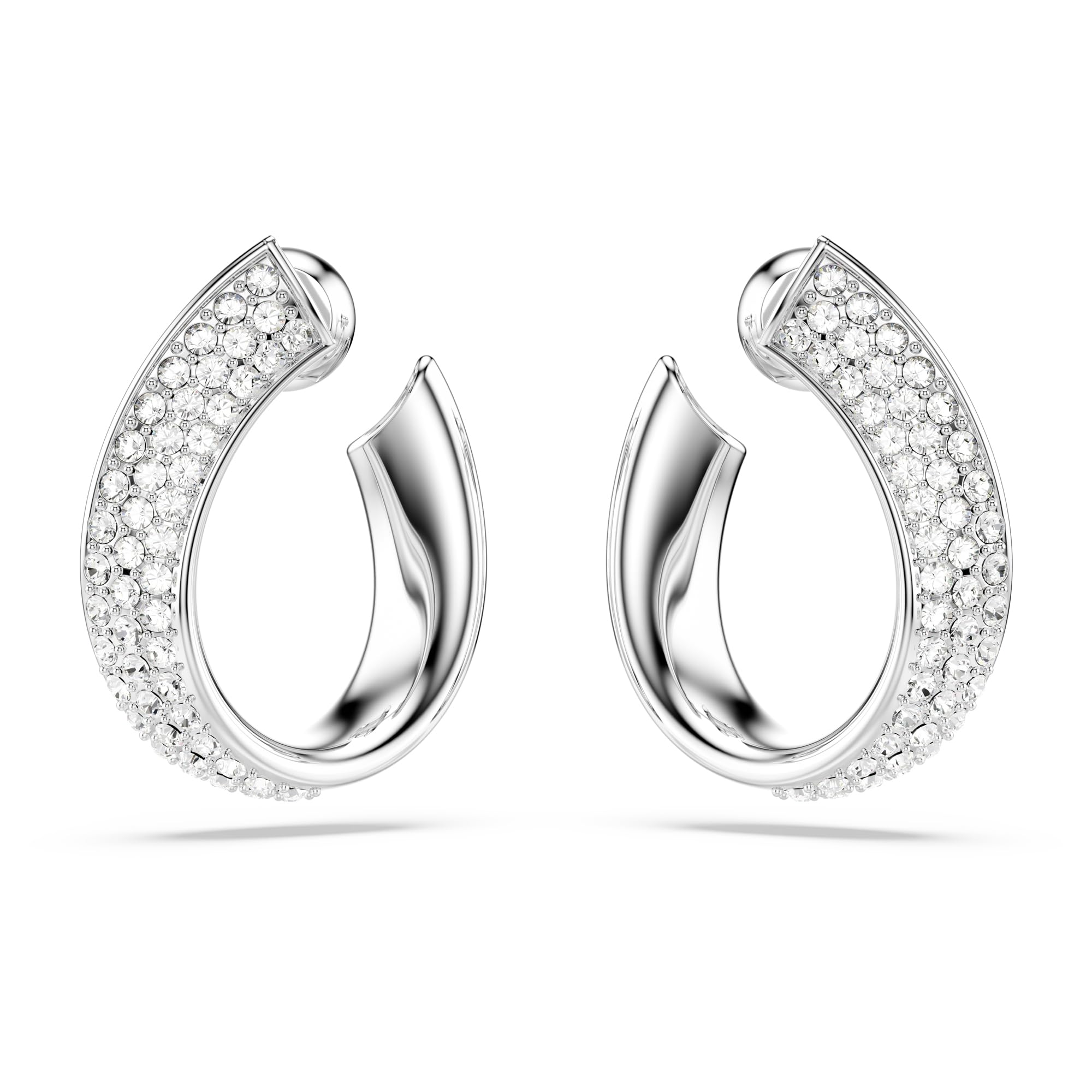 Foto 2 pulgar | Pendientes Swarovski Exist Mini Hoop, Tamaño Pequeño, Rodio Blanco - Venta Internacional.