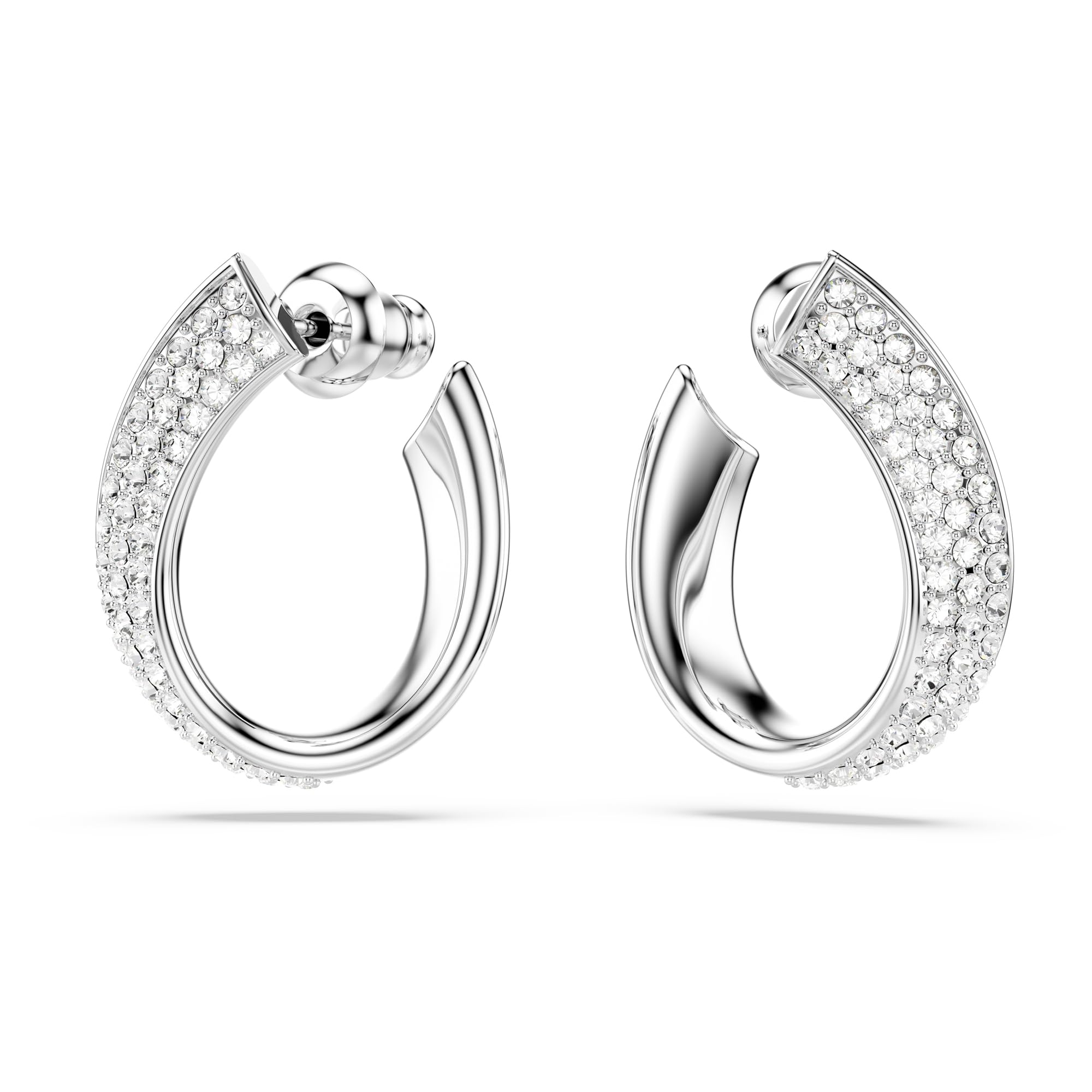Foto 3 pulgar | Pendientes Swarovski Exist Mini Hoop, Tamaño Pequeño, Rodio Blanco - Venta Internacional.