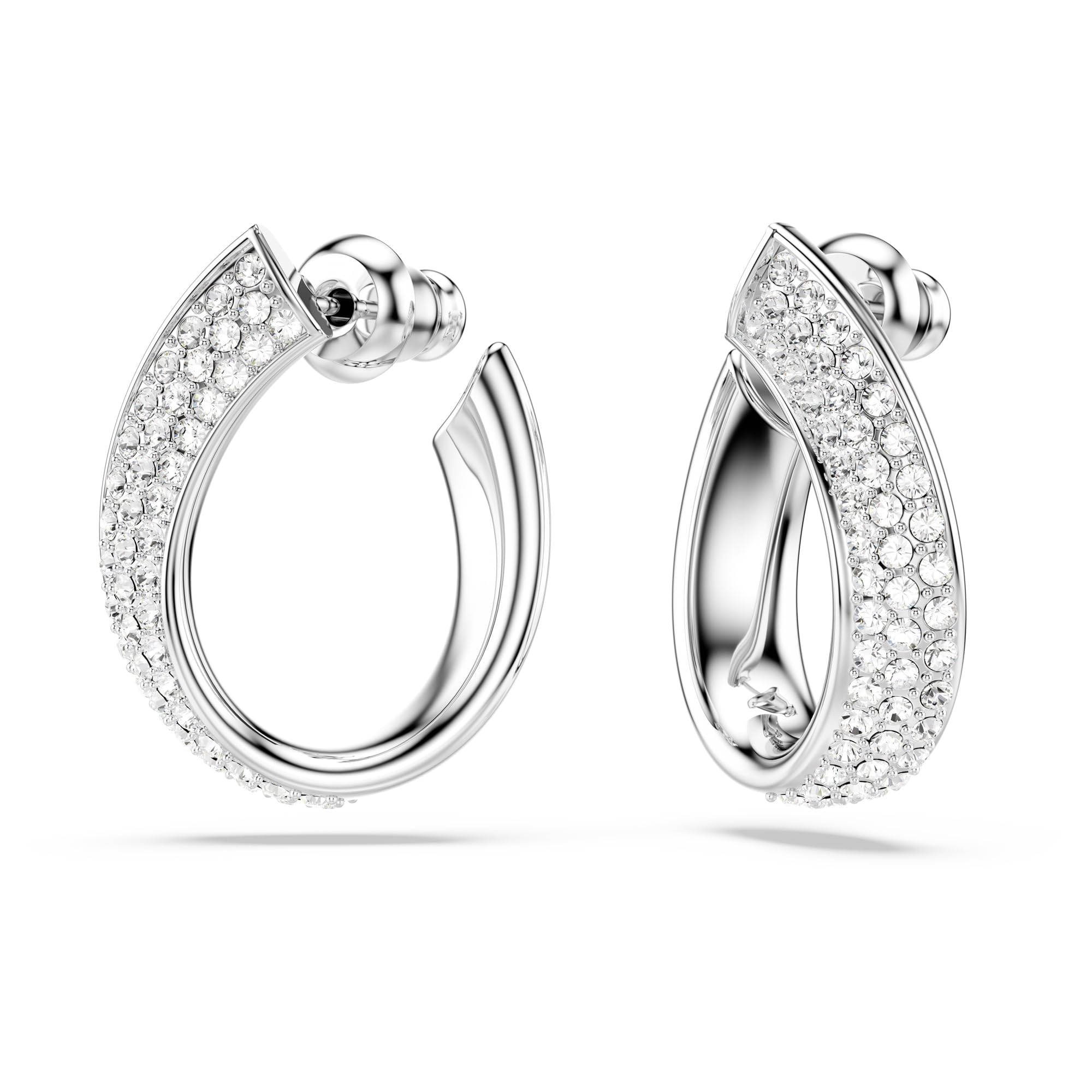Foto 4 pulgar | Pendientes Swarovski Exist Mini Hoop, Tamaño Pequeño, Rodio Blanco - Venta Internacional.