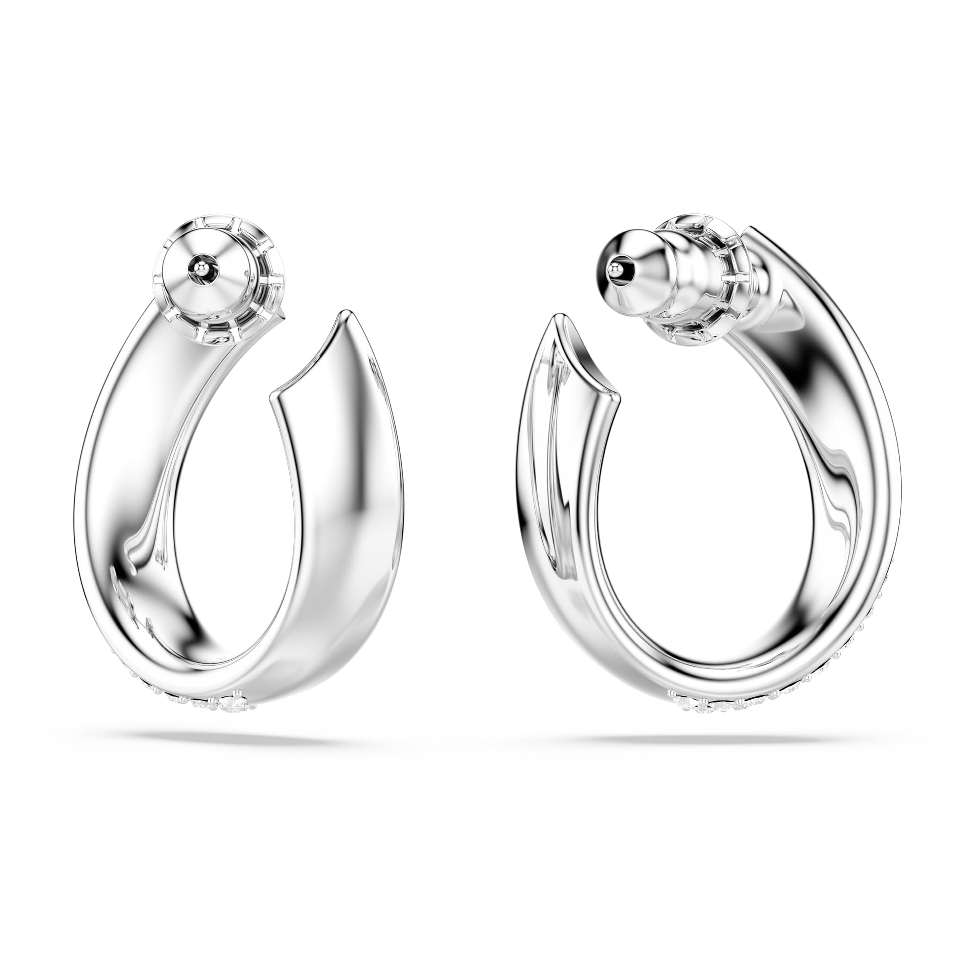Foto 5 pulgar | Pendientes Swarovski Exist Mini Hoop, Tamaño Pequeño, Rodio Blanco - Venta Internacional.