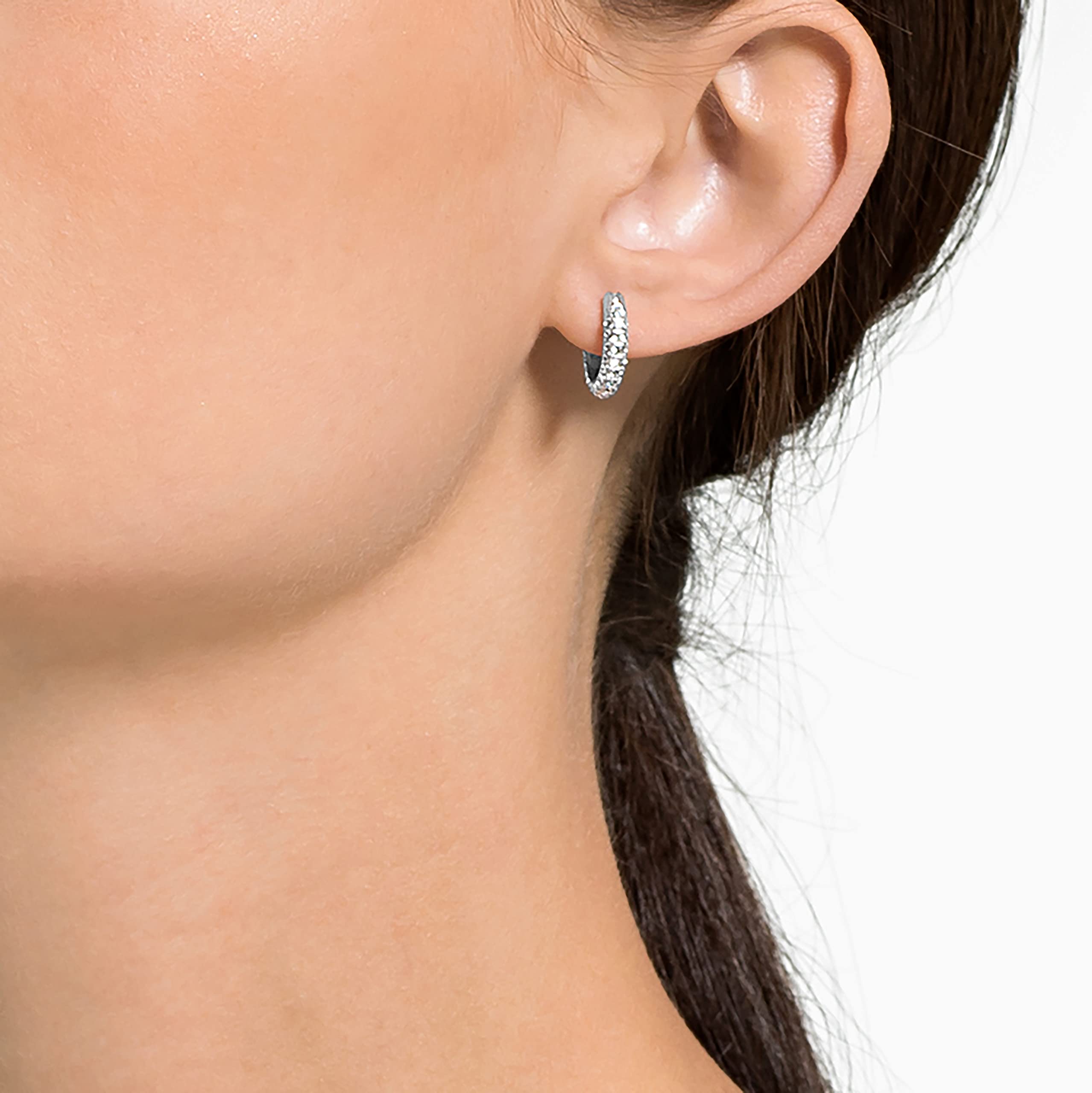 Foto 3 pulgar | Pendientes Swarovski Dextera Mini Hoop Para Mujer Con Cristal De Swarovski - Venta Internacional.