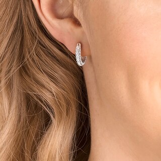 Foto 3 | Pendientes Swarovski Dextera Mini Hoop Para Mujer Con Cristal De Swarovski - Venta Internacional.