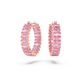 Foto 1 | Pendientes De Aro Swarovski Matrix Con Cristales Rosas En Oro Rosa - Venta Internacional.