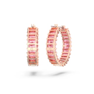 Foto 4 | Pendientes De Aro Swarovski Matrix Con Cristales Rosas En Oro Rosa - Venta Internacional.
