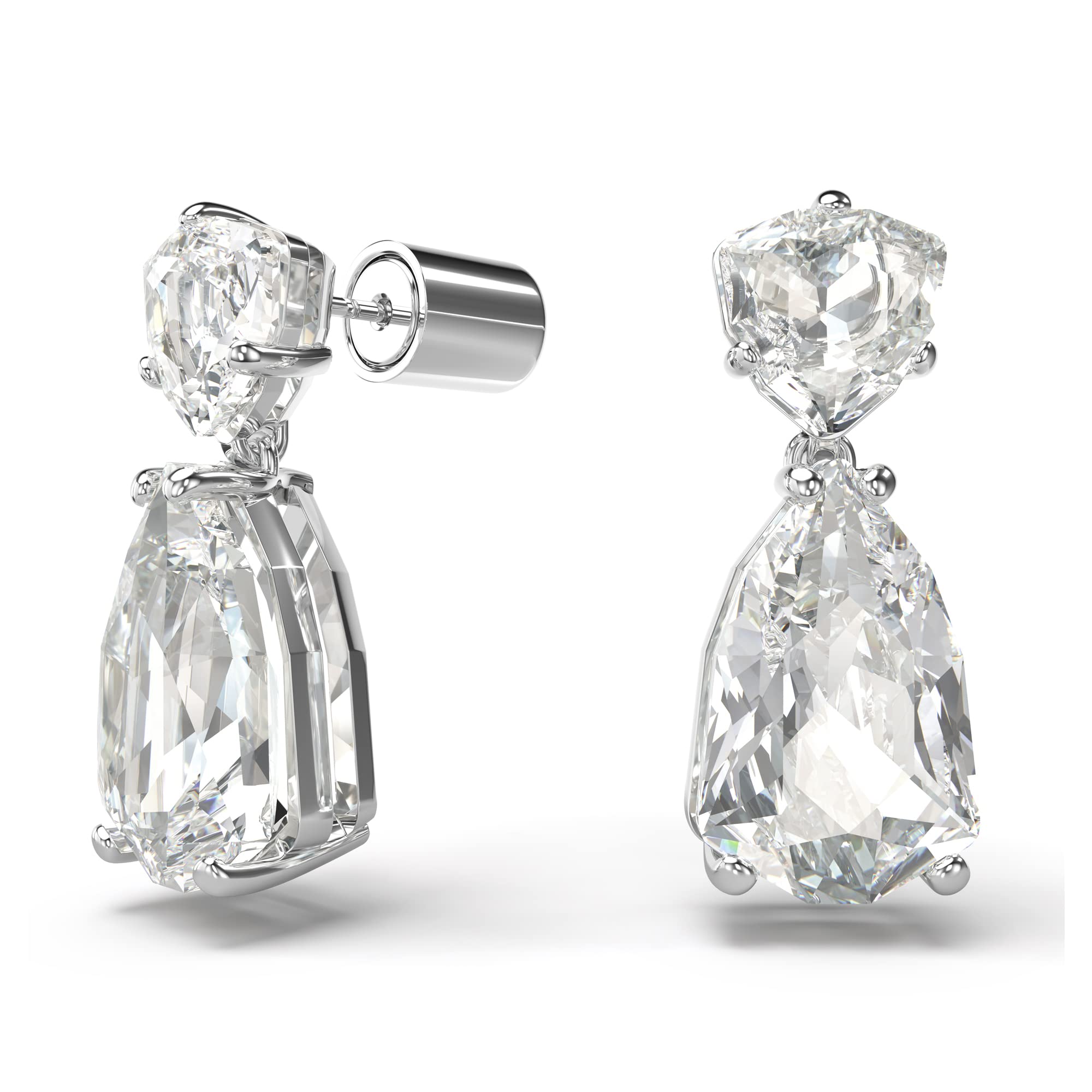 Foto 3 pulgar | Pendientes Swarovski Mesmera Drop Con Piedras Grandes Y Transparentes De Talla Mixta - Venta Internacional.