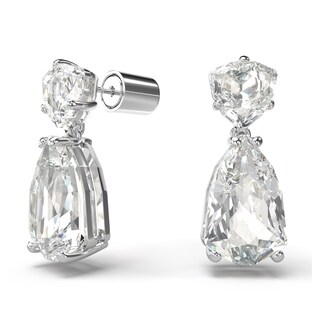 Foto 2 | Pendientes Swarovski Mesmera Drop Con Piedras Grandes Y Transparentes De Talla Mixta - Venta Internacional.