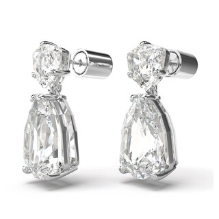 Foto 3 | Pendientes Swarovski Mesmera Drop Con Piedras Grandes Y Transparentes De Talla Mixta - Venta Internacional.
