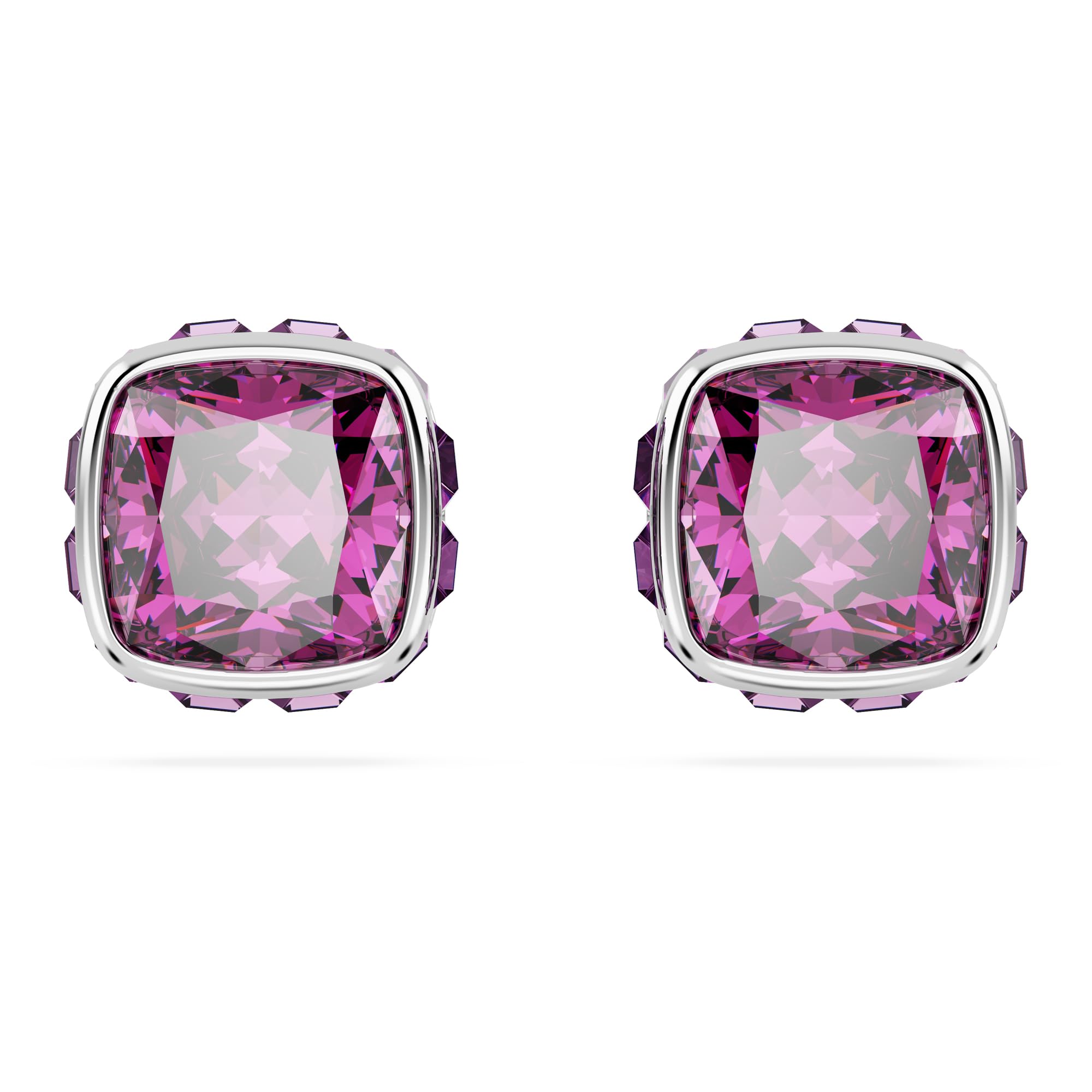 Foto 2 pulgar | Pendientes De Tuerca De Cristal Morado Con Piedra Natal De Febrero De Swarovski - Venta Internacional.