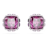 Pendientes De Tuerca De Cristal Morado Con Piedra Natal De Febrero De Swarovski - Venta Internacional.