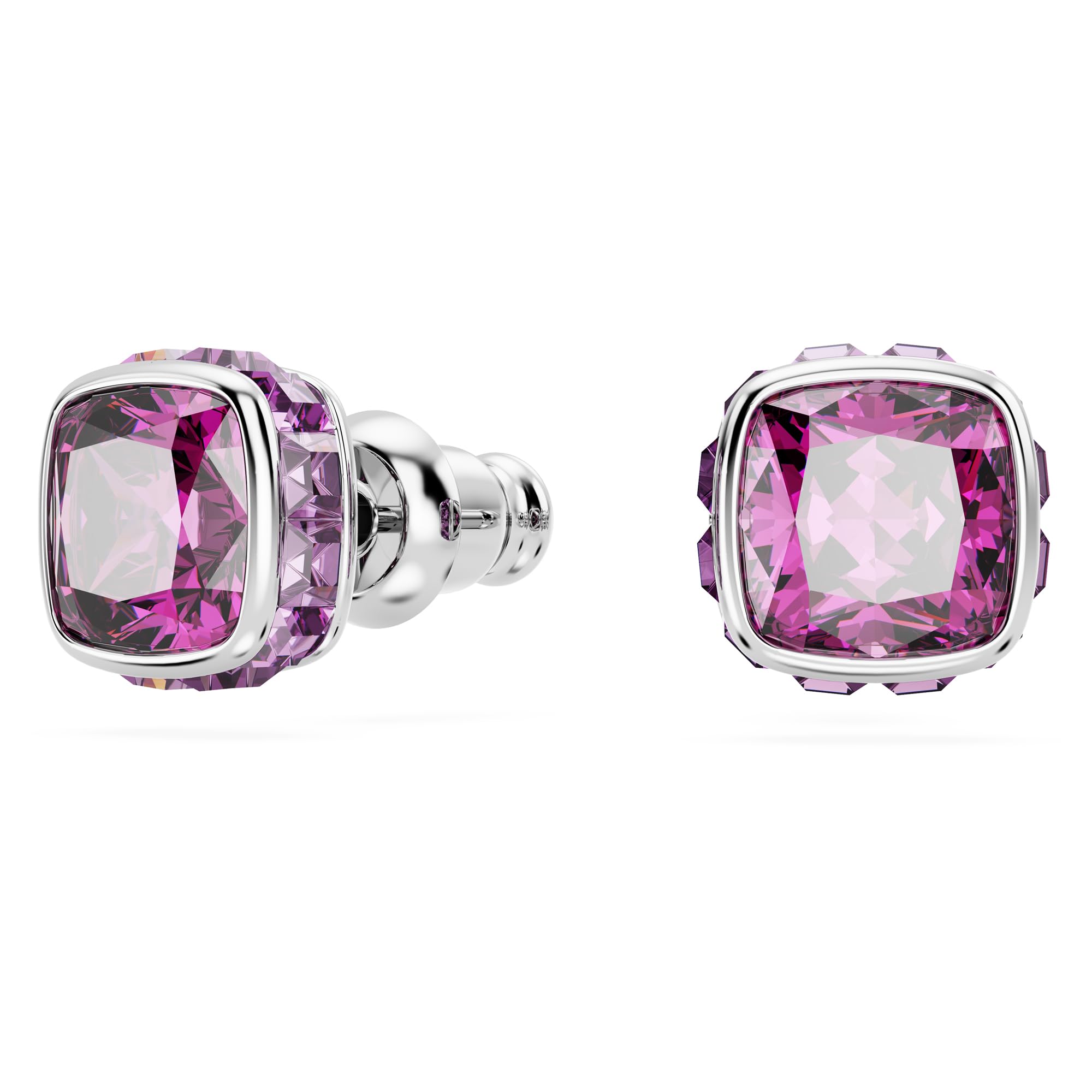 Foto 3 pulgar | Pendientes De Tuerca De Cristal Morado Con Piedra Natal De Febrero De Swarovski - Venta Internacional.