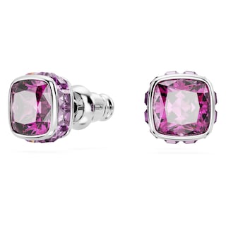 Foto 2 | Pendientes De Tuerca De Cristal Morado Con Piedra Natal De Febrero De Swarovski - Venta Internacional.