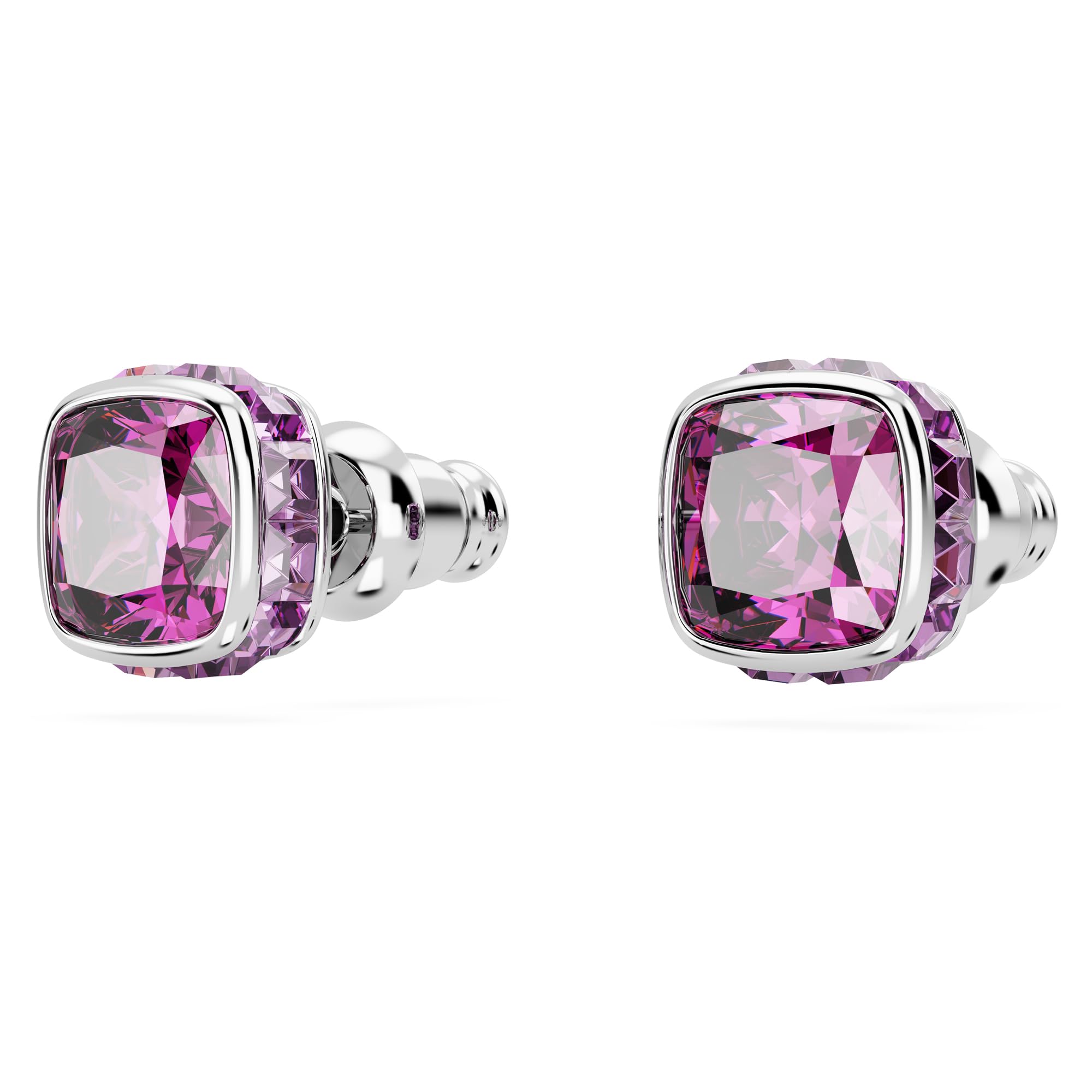 Foto 4 pulgar | Pendientes De Tuerca De Cristal Morado Con Piedra Natal De Febrero De Swarovski - Venta Internacional.
