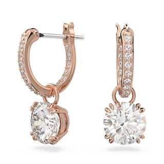 Foto 1 | Pendientes Swarovski Constella Perforados Con Cristales Blancos En Forma De Gota - Venta Internacional.