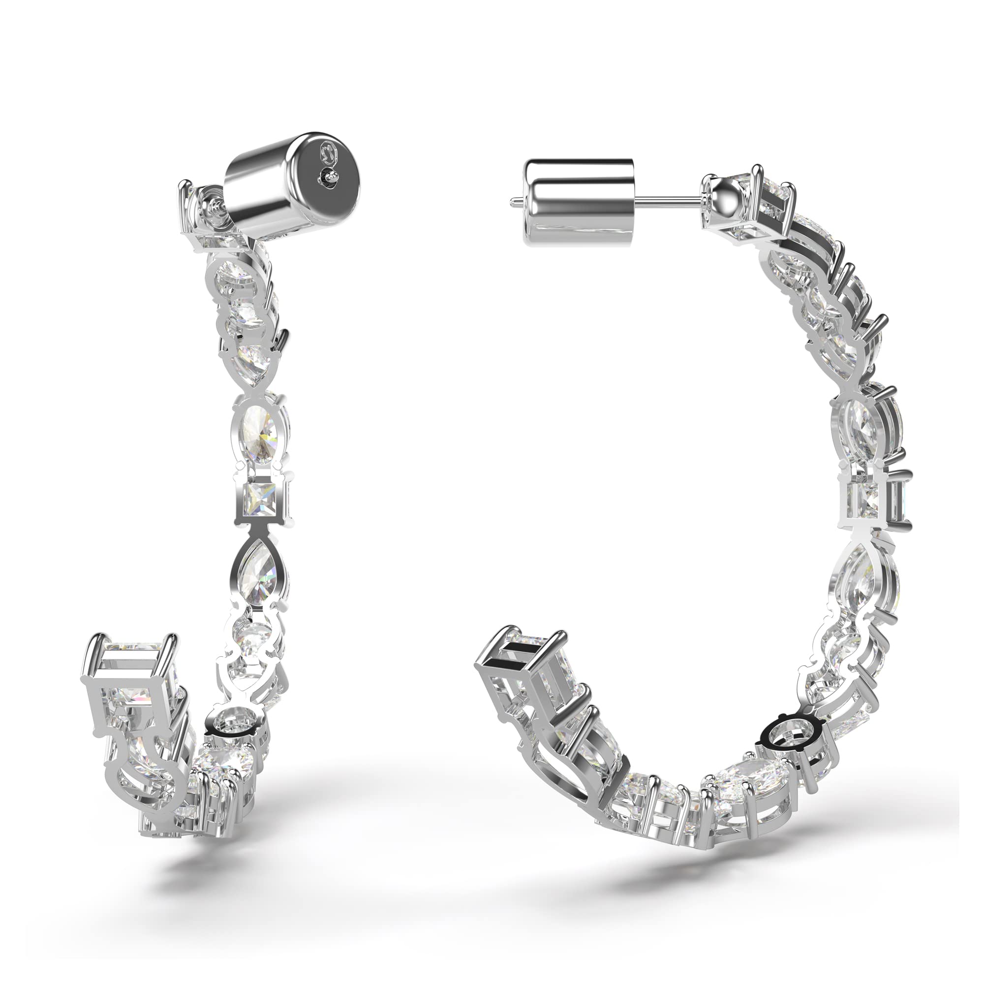 Foto 5 pulgar | Pendientes De Aro Swarovski Mesmera Con Piedras Transparentes De Talla Mixta - Venta Internacional.