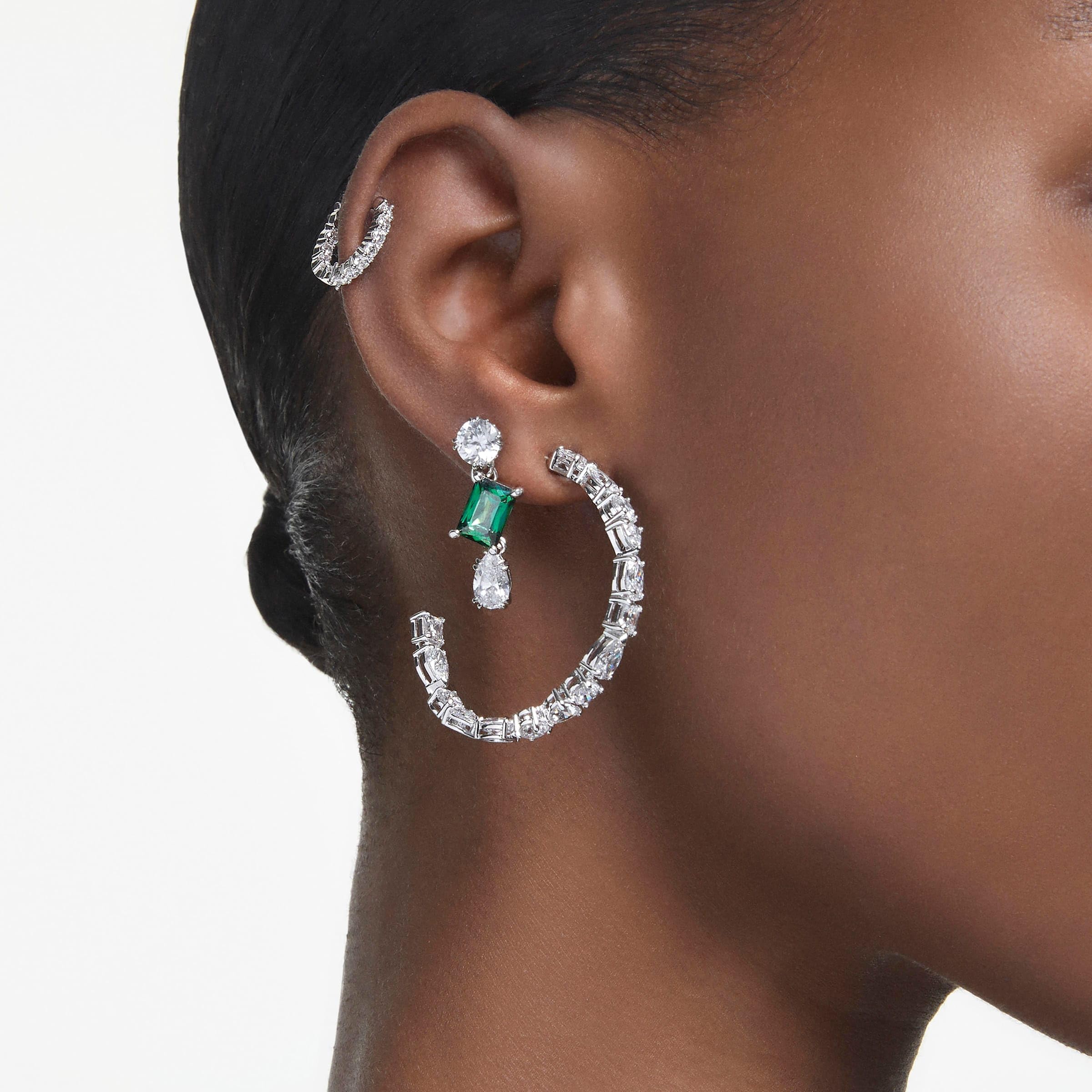 Foto 7 | Pendientes De Aro Swarovski Mesmera Con Piedras Transparentes De Talla Mixta - Venta Internacional.