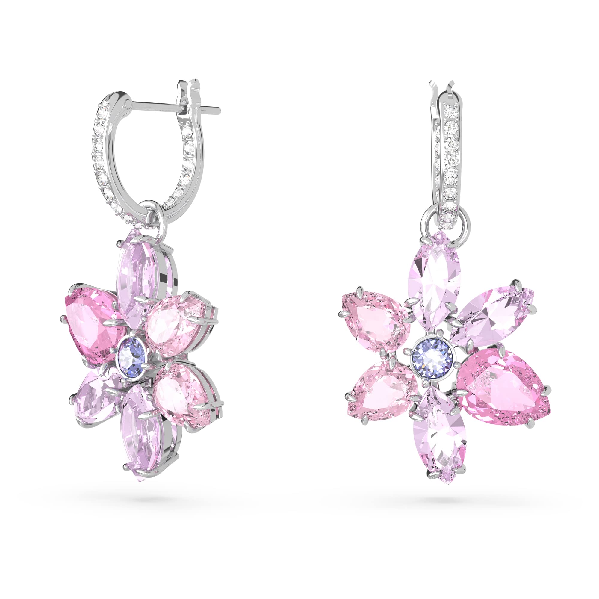 Foto 1 | Pendientes Con Diseño De Flores De Gema De Swarovski Con Cristales Morados - Venta Internacional.