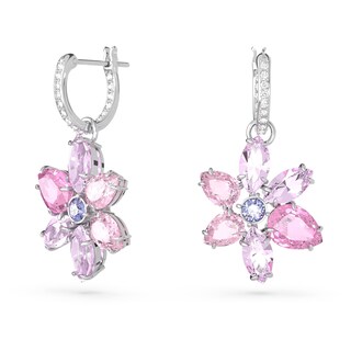 Foto 1 | Pendientes Con Diseño De Flores De Gema De Swarovski Con Cristales Morados - Venta Internacional.