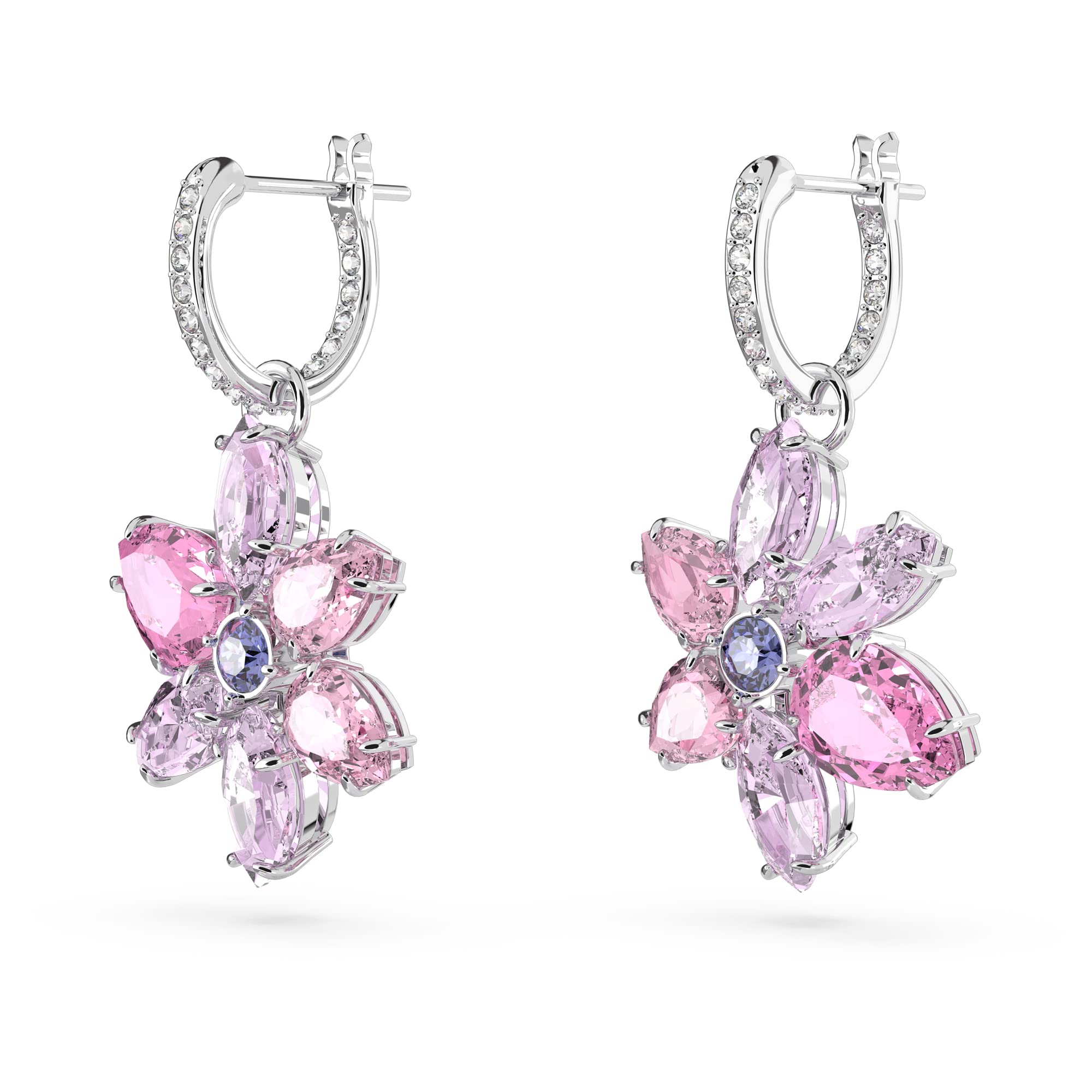 Foto 3 | Pendientes Con Diseño De Flores De Gema De Swarovski Con Cristales Morados - Venta Internacional.