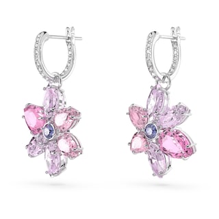 Foto 3 | Pendientes Con Diseño De Flores De Gema De Swarovski Con Cristales Morados - Venta Internacional.