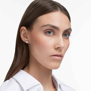 Foto 4 | Pendientes Cuadrados Swarovski Attract Con Cristales Transparentes - Venta Internacional.